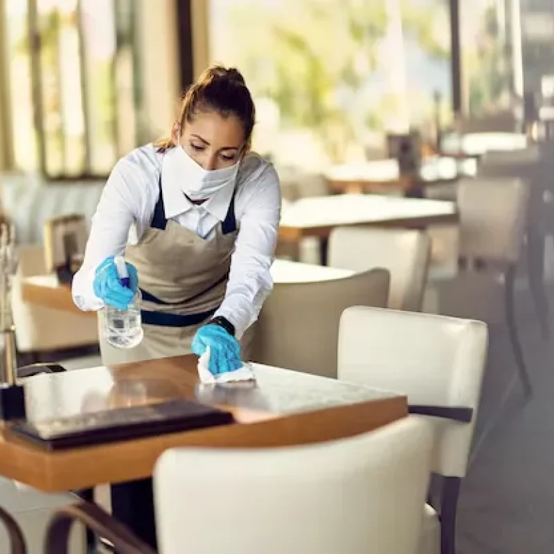 waitress-with-face-mask-disinfecting-restaurant-tables-due-coronavirus-pandemic_637285-11368